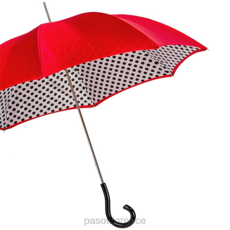 ομπρέλα | PASOTTI 189n 55874-2 u18 - φωτεινή κόκκινη ομπρέλα πουά διπλό ύφασμα 2N6B8471 γυναίκες